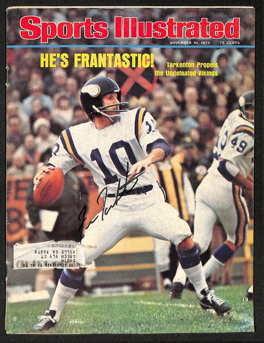 Fran Tarkenton HOF Signed/Autographed 1975 Sports Illustrated Vikings JSA 212991