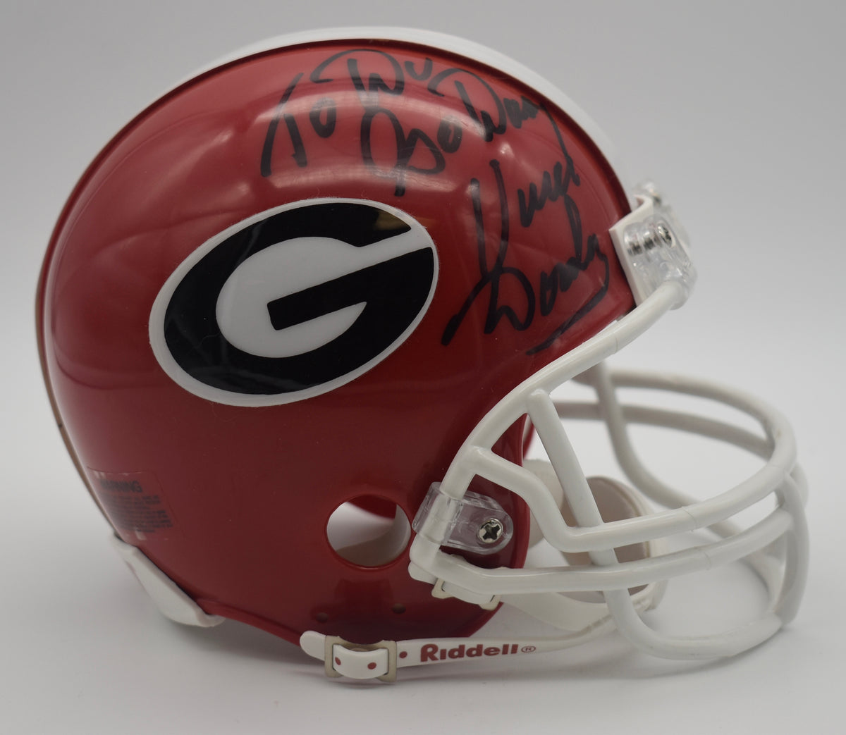 Larry Munson Announcer Georgia Signed/Inscribed Mini Football Helmet JSA 212250