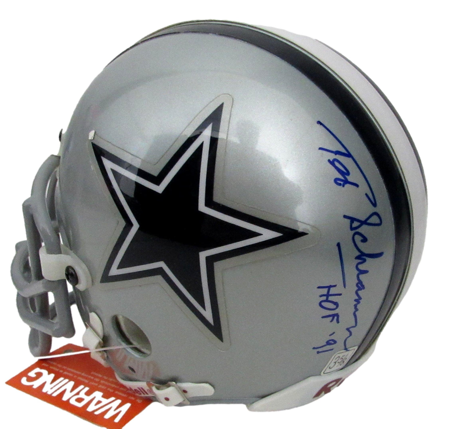 Tex Schramm HOF Signed/Inscribed Cowboys Mini Football Helmet JSA 213348