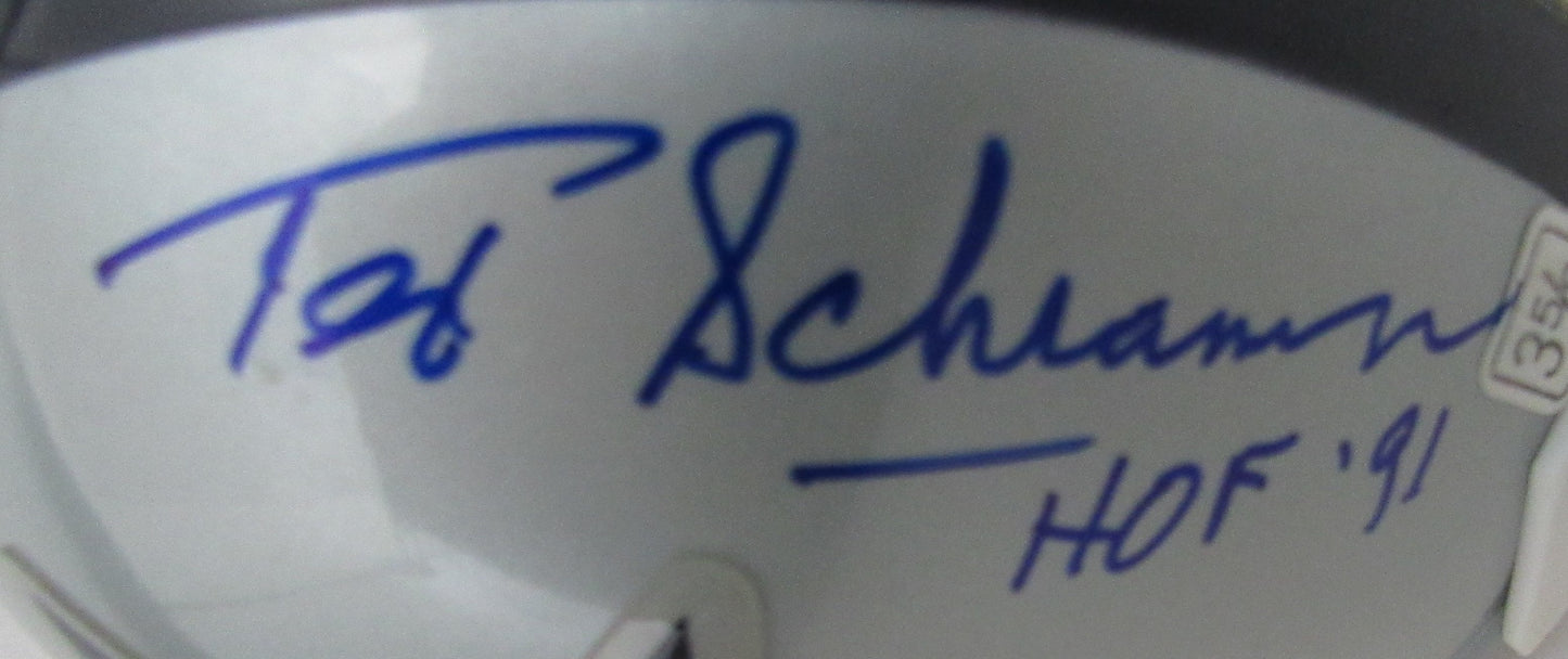Tex Schramm HOF Signed/Inscribed Cowboys Mini Football Helmet JSA 213348