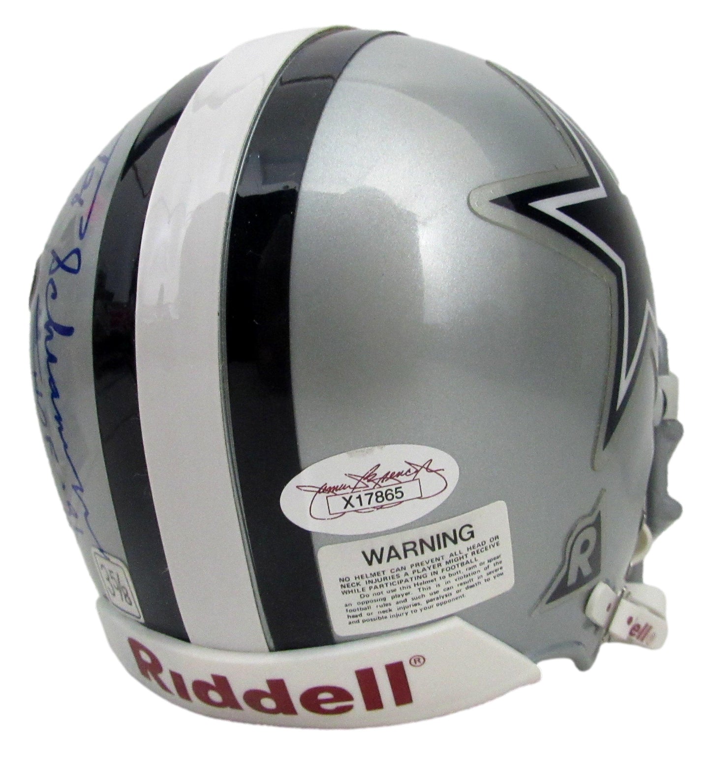Tex Schramm HOF Signed/Inscribed Cowboys Mini Football Helmet JSA 213348