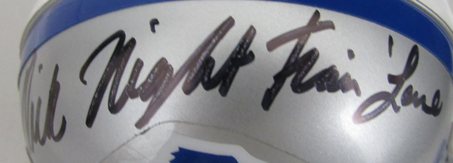Dick Night Train Lane HOF Signed/Auto Lions Mini Football Helmet PSA/DNA 213351
