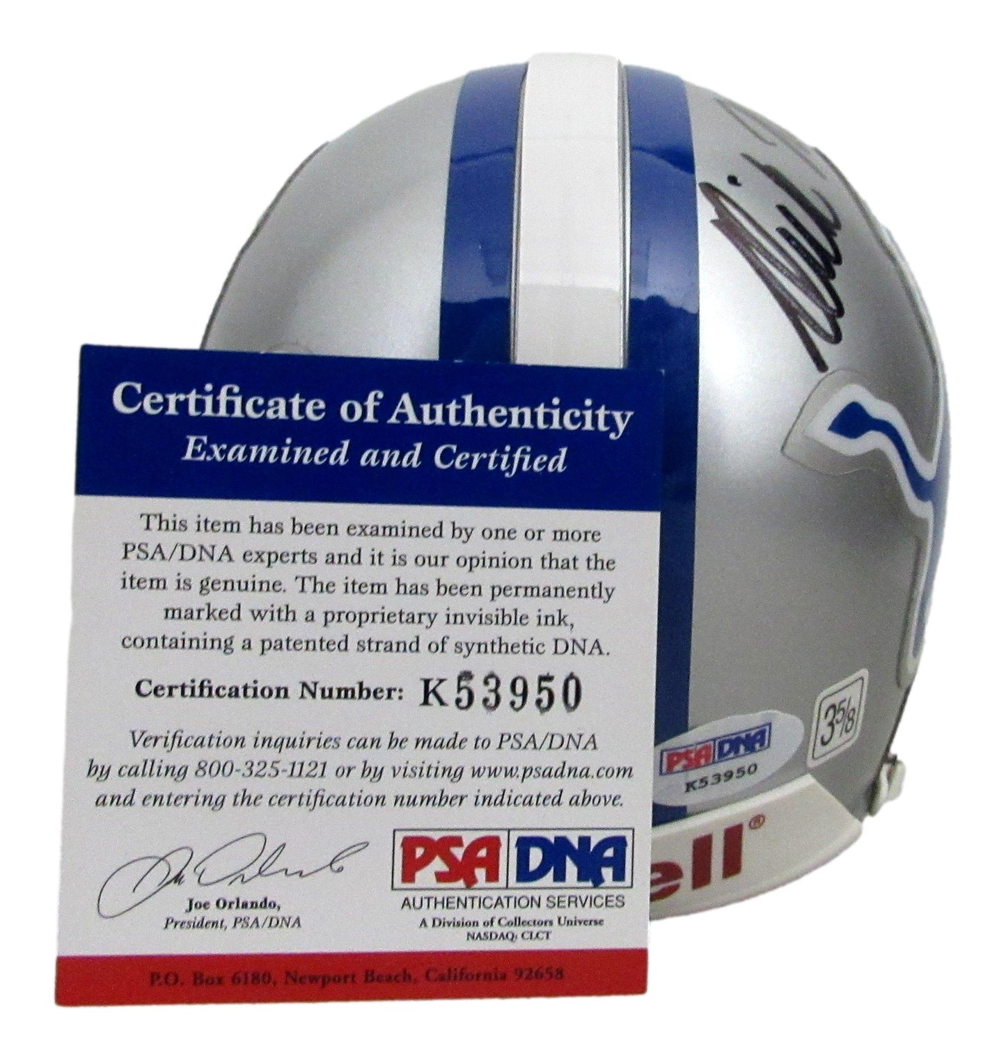 Dick Night Train Lane HOF Signed/Auto Lions Mini Football Helmet PSA/DNA 213351