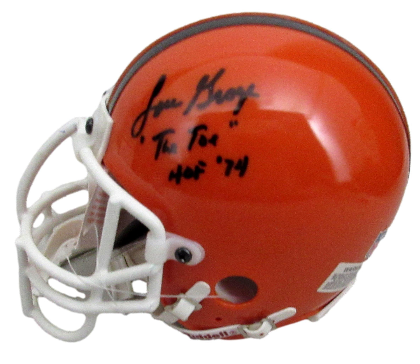 Lou Groza HOF Signed/Inscribed Browns Mini Football Helmet JSA 213355