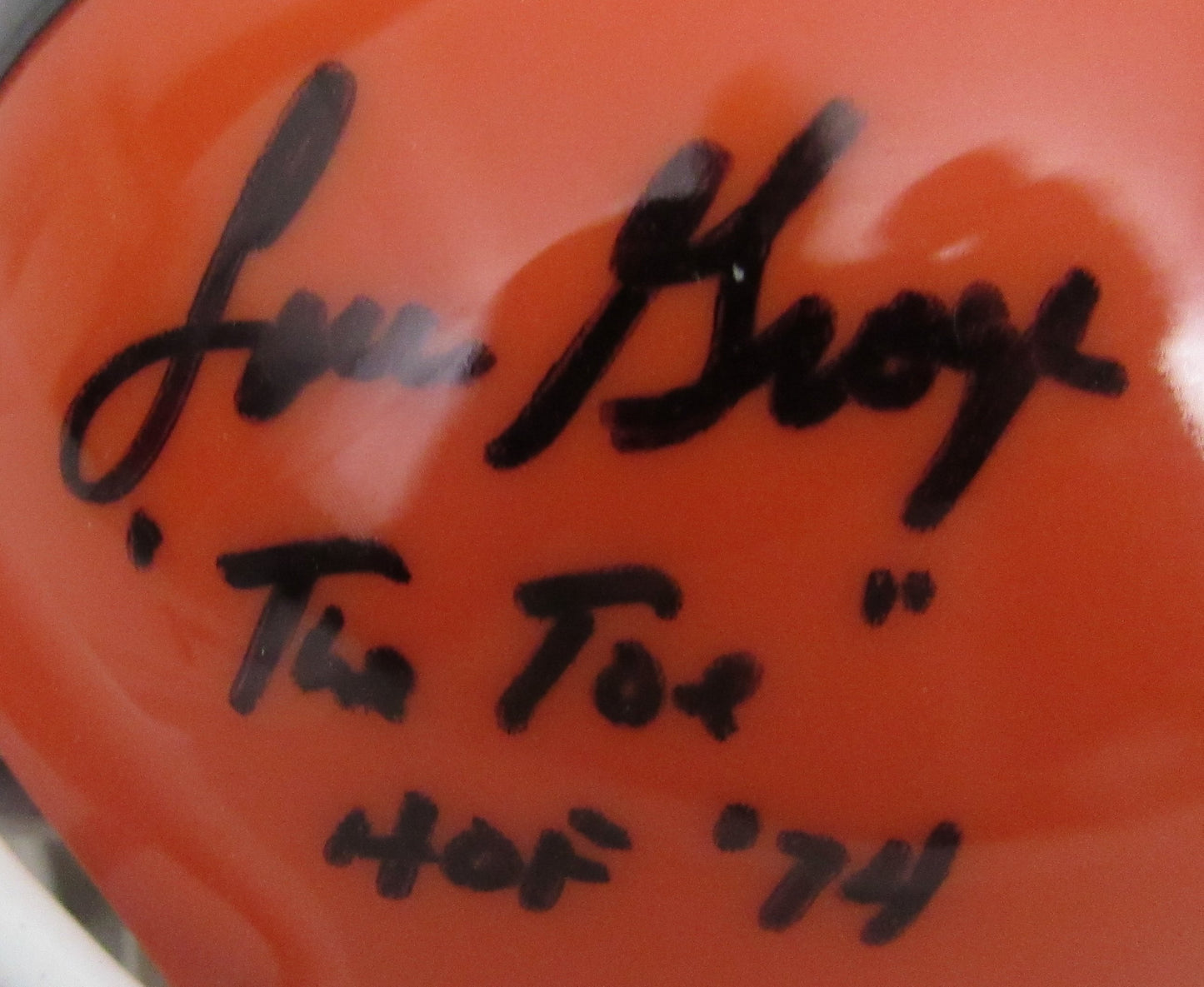 Lou Groza HOF Signed/Inscribed Browns Mini Football Helmet JSA 213355