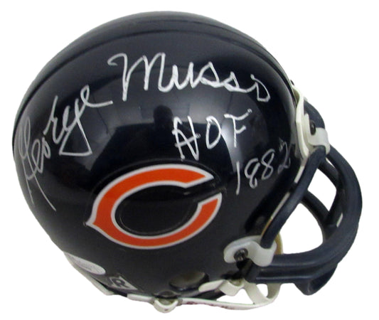 George Musso HOF Signed/Inscribed Bears Mini Football Helmet JSA 213357