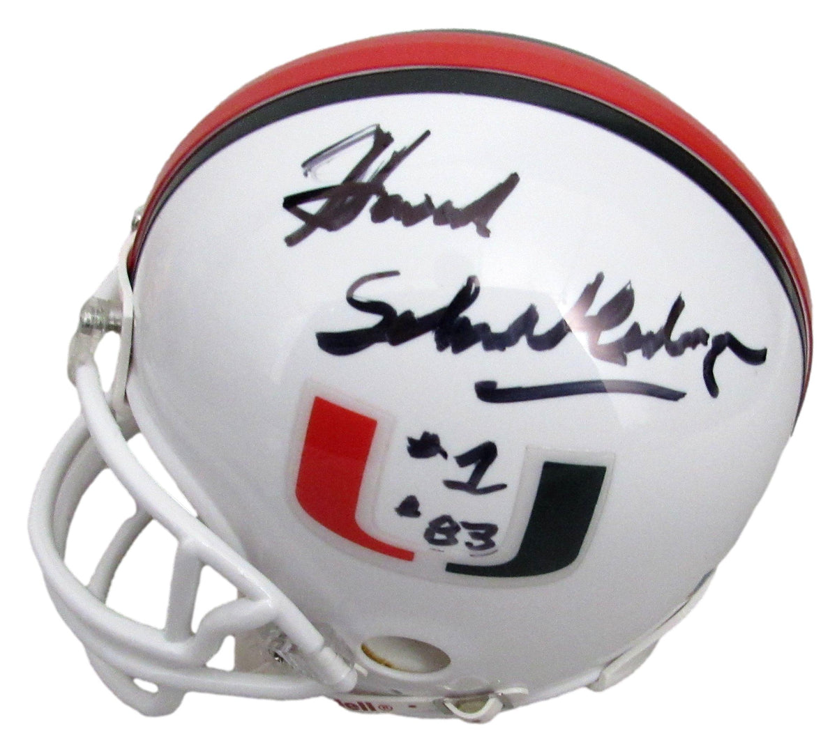 Howard Schnellenberger Signed Univ of Miami Mini Football Helmet Beckett 213358