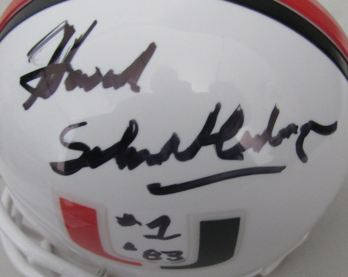 Howard Schnellenberger Signed Univ of Miami Mini Football Helmet Beckett 213358