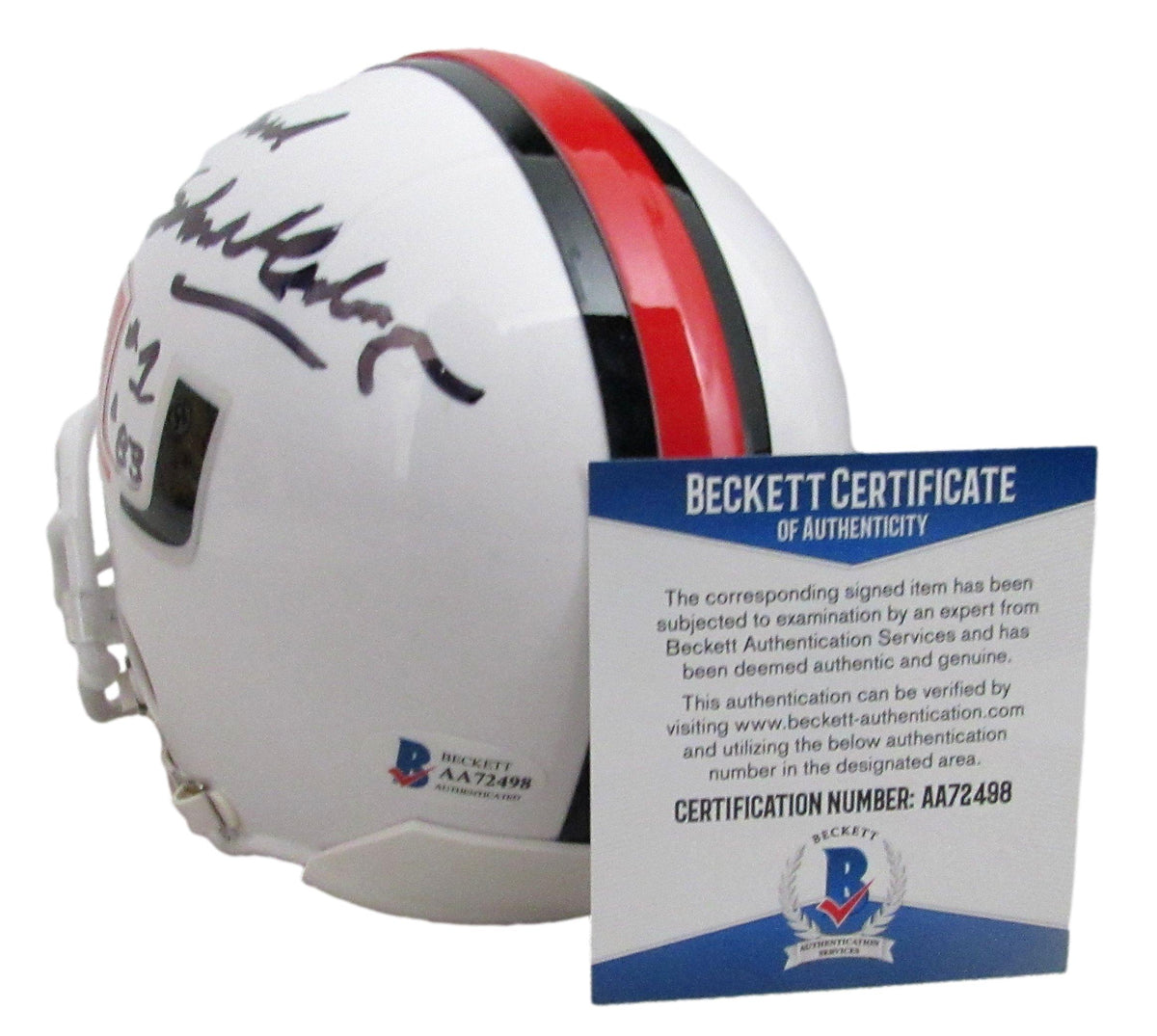 Howard Schnellenberger Signed Univ of Miami Mini Football Helmet Beckett 213358