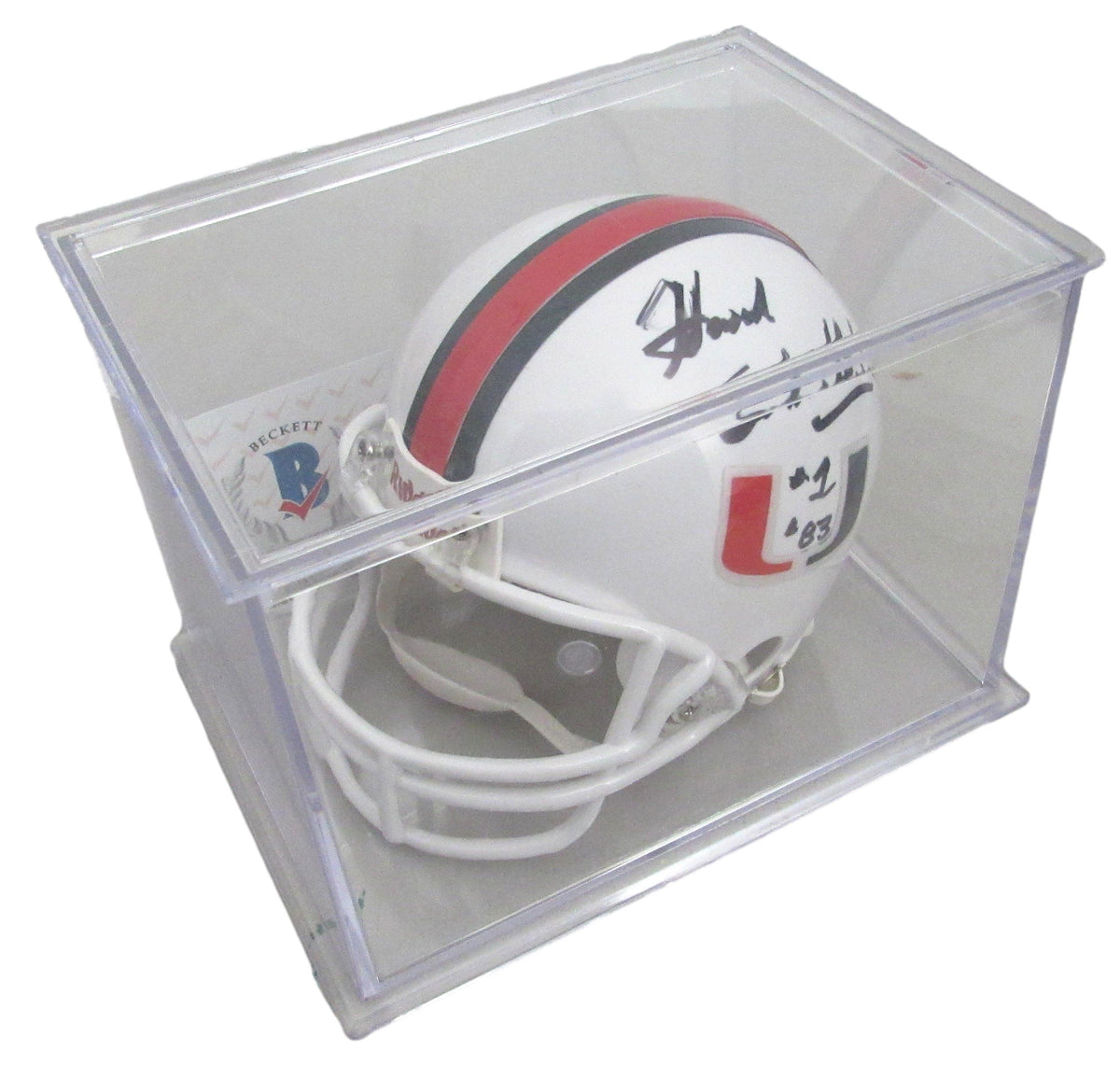 Howard Schnellenberger Signed Univ of Miami Mini Football Helmet Beckett 213358