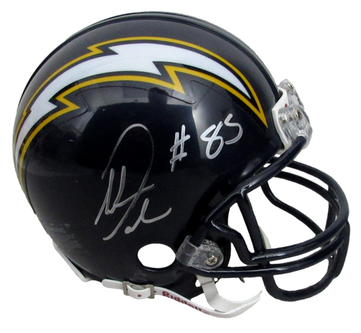 Antonio Gates HOF Signed/Auto Chargers Navy Mini Football Helmet Beckett 213360