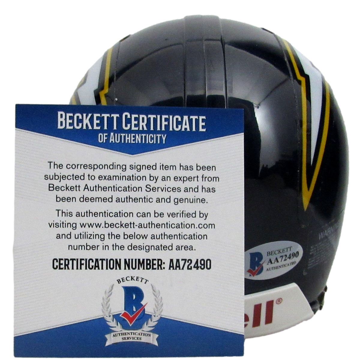 Antonio Gates HOF Signed/Auto Chargers Navy Mini Football Helmet Beckett 213360
