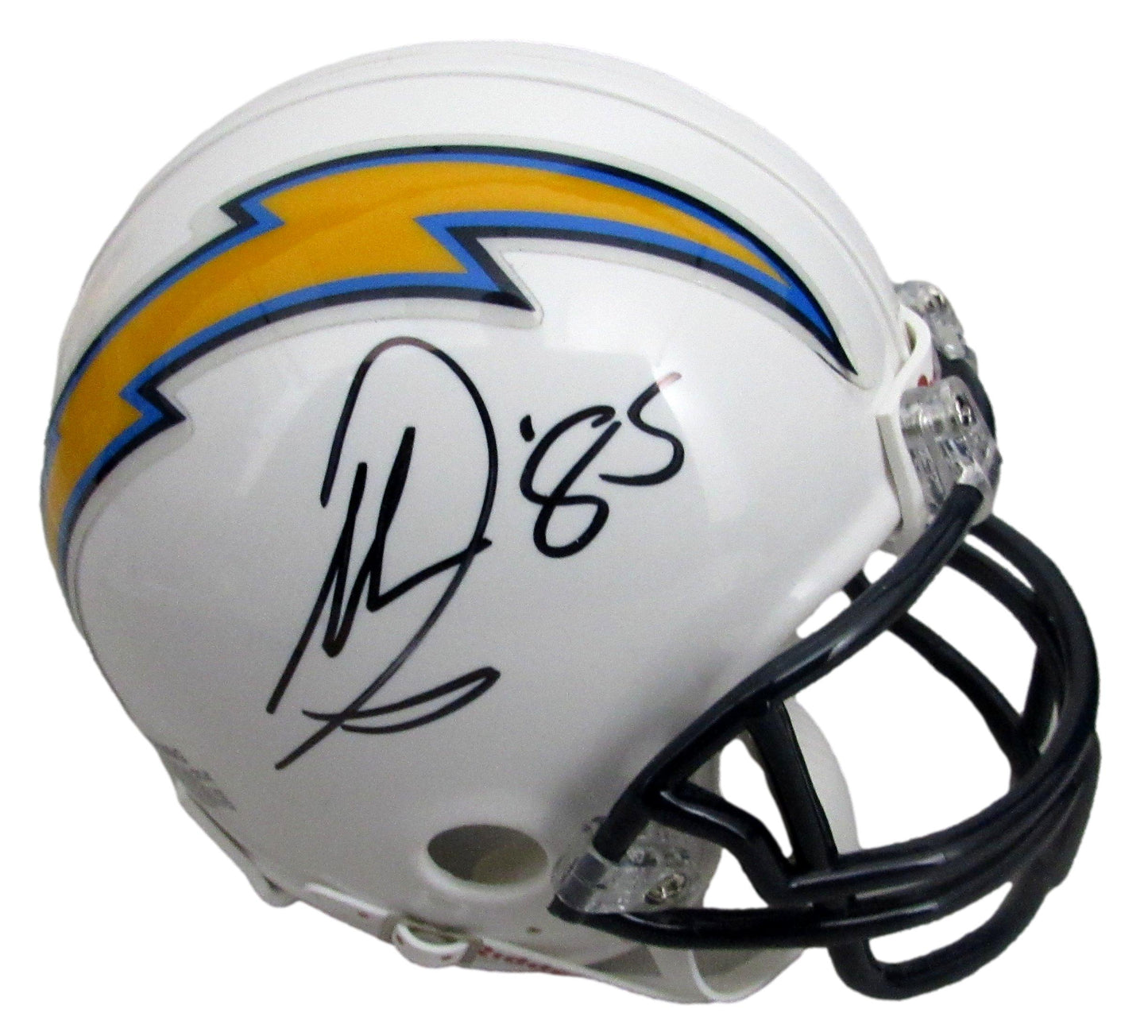 Antonio Gates HOF Signed/Auto Chargers White Mini Football Helmet Beckett 213361