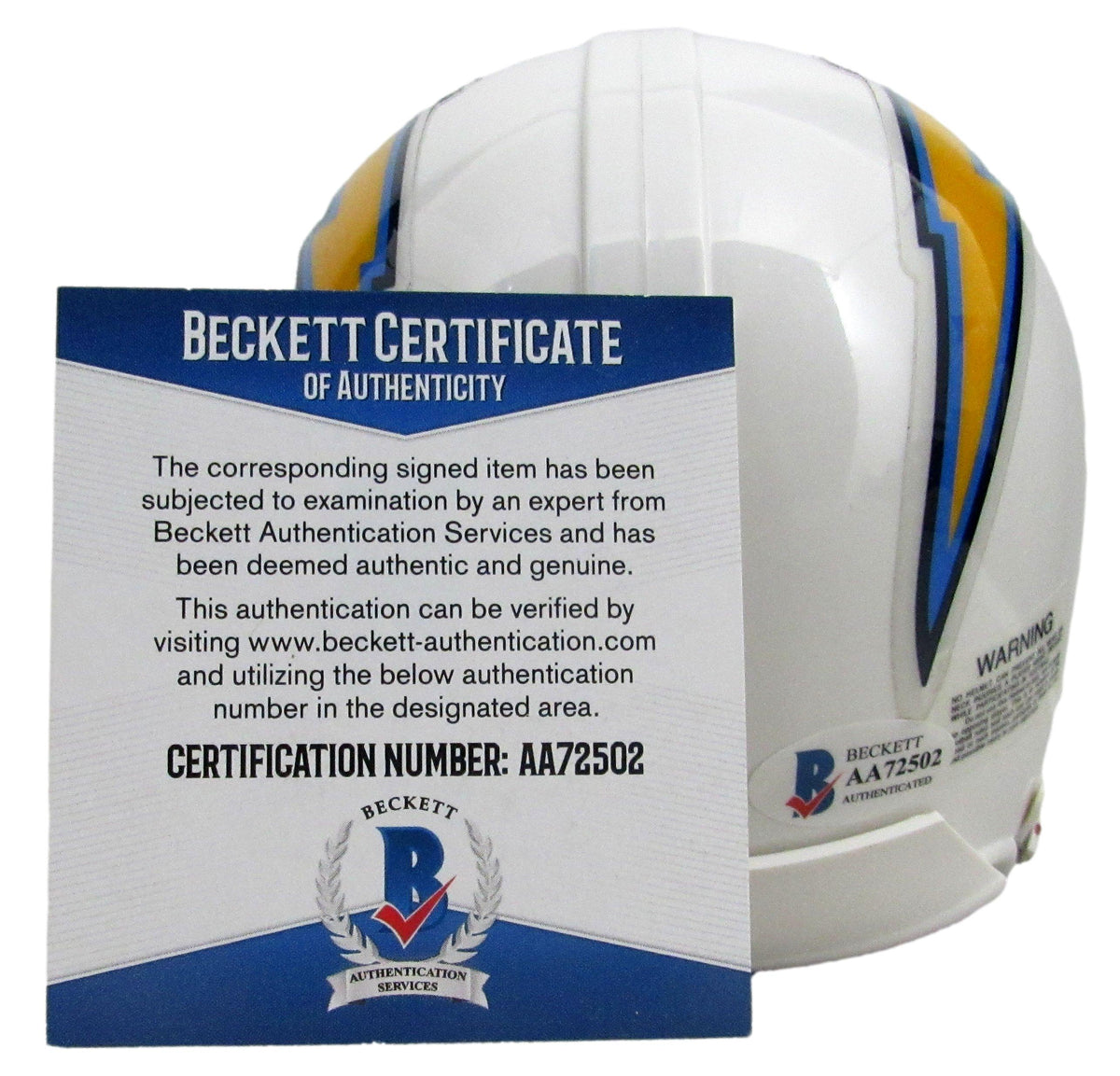 Antonio Gates HOF Signed/Auto Chargers White Mini Football Helmet Beckett 213361