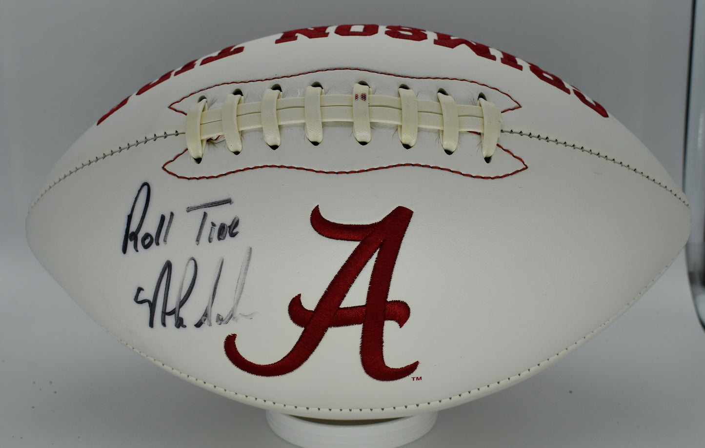 Nick Saban Signed/Autographed Alabama Crimson Tide Logo Football BAS 212314
