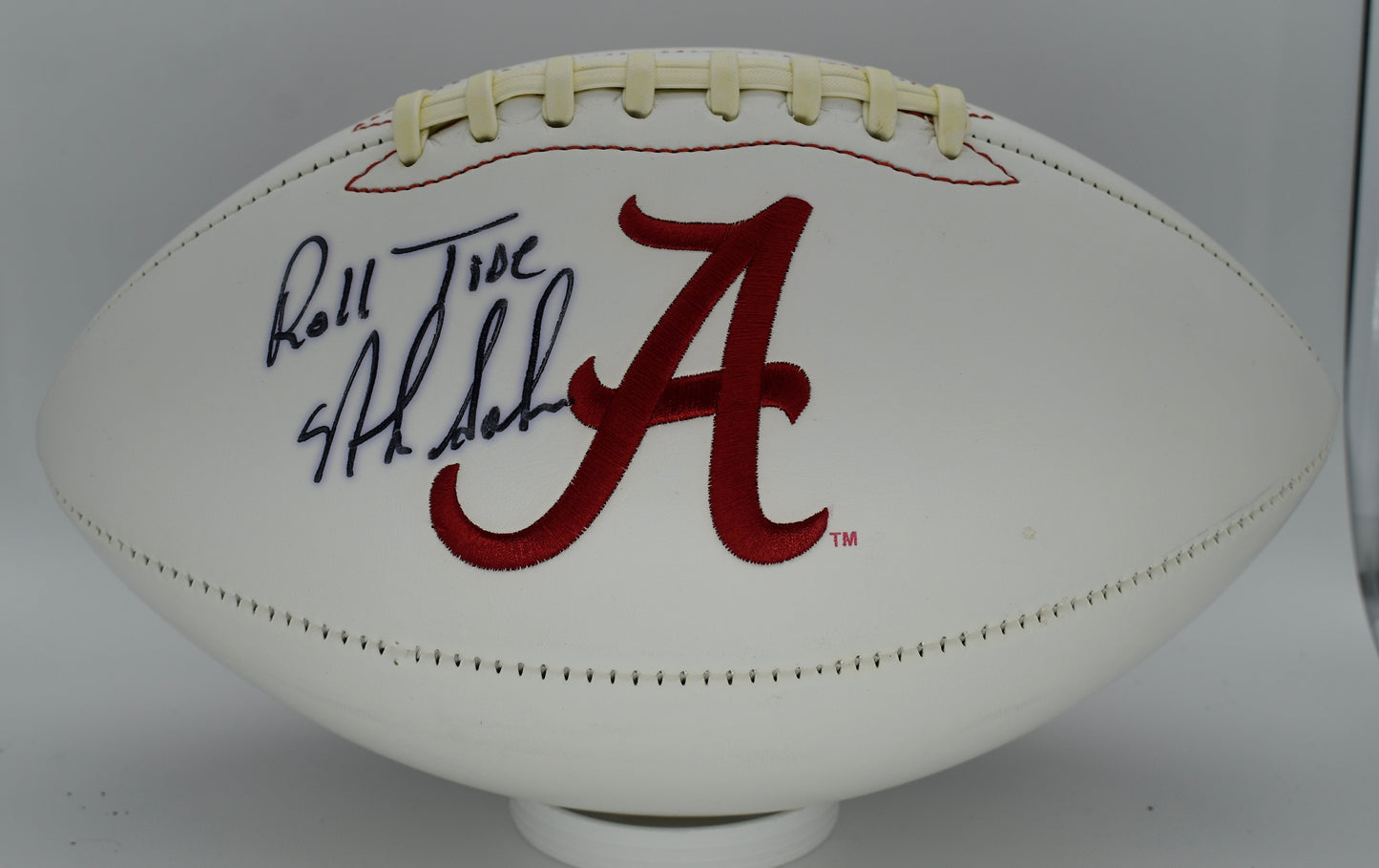 Nick Saban Signed/Autographed Alabama Crimson Tide Logo Football BAS 212320