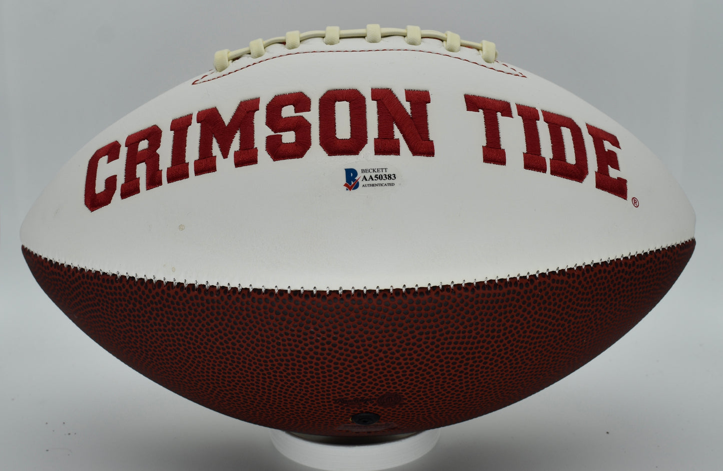 Nick Saban Signed/Autographed Alabama Crimson Tide Logo Football BAS 212320