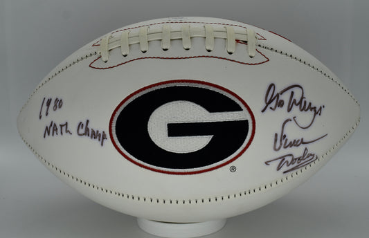 Vince Dooley Signed/Autographed Georgia Bulldogs Logo Football JSA 212301