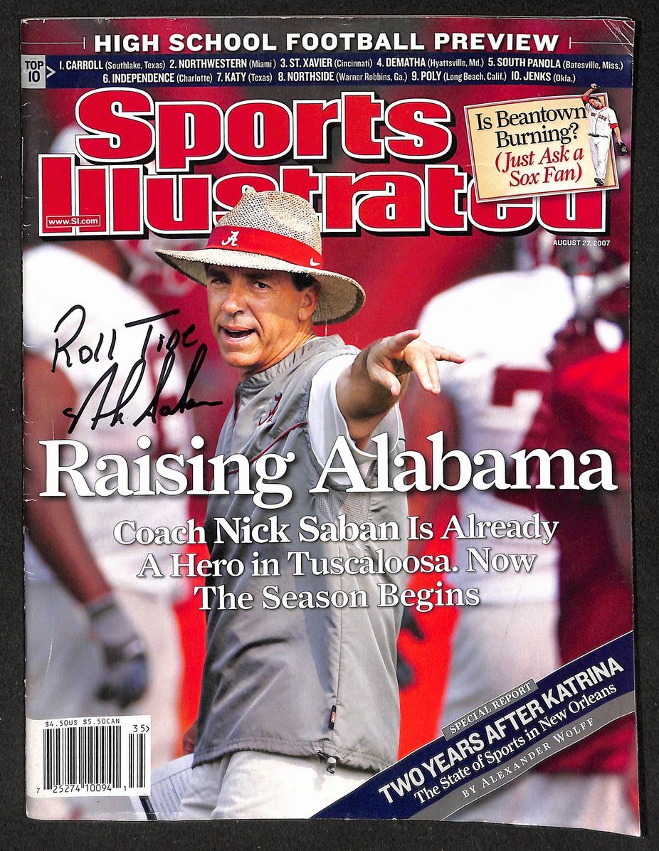 Nick Saban Signed/Autographed 2007 Sports Illustrated No Label JSA 212996