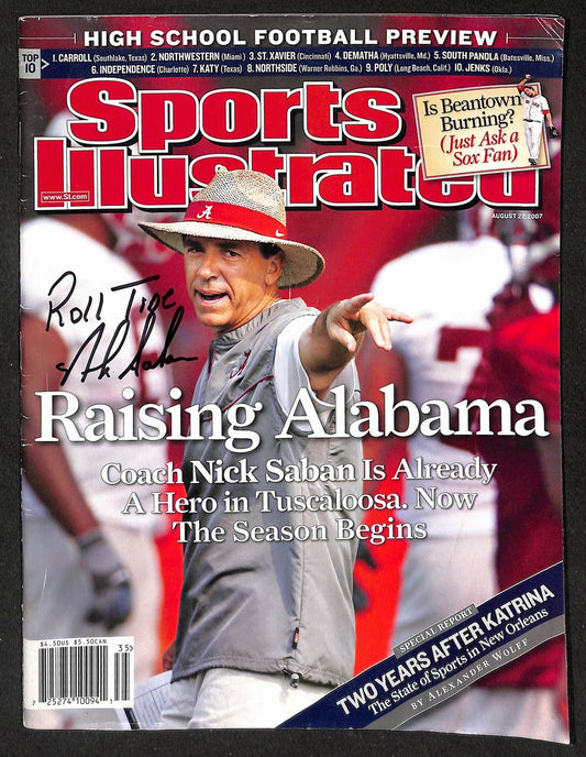 Nick Saban Signed/Autographed 2007 Sports Illustrated No Label JSA 212996