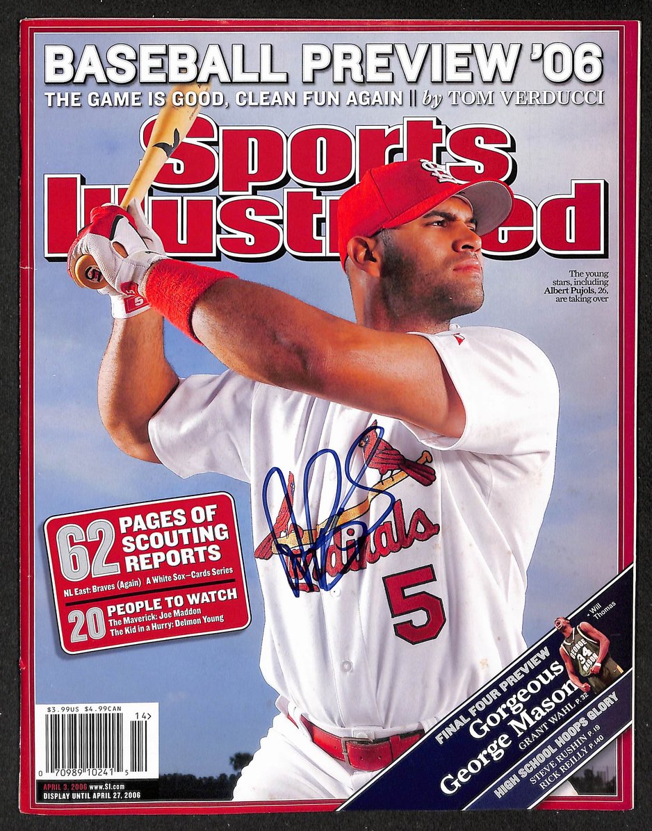 Albert Pujols Signed 2006 Sports Illustrated Newsstand No Label JSA 212999