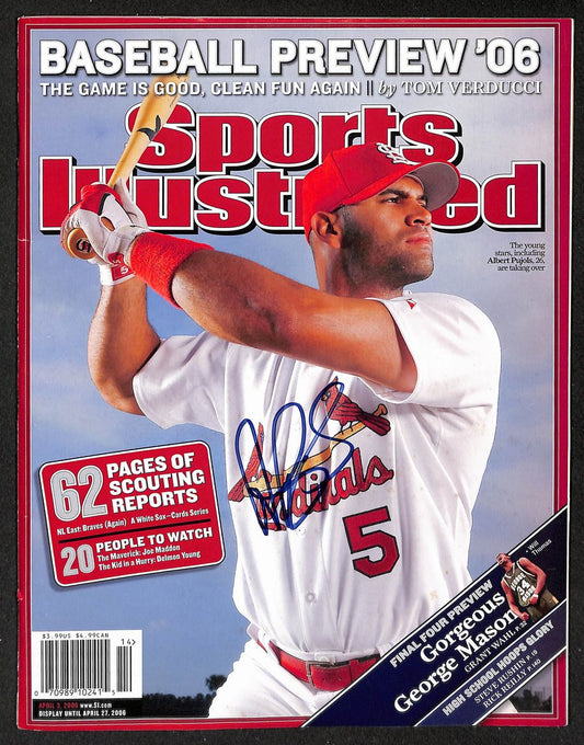 Albert Pujols Signed 2006 Sports Illustrated Newsstand No Label JSA 212999