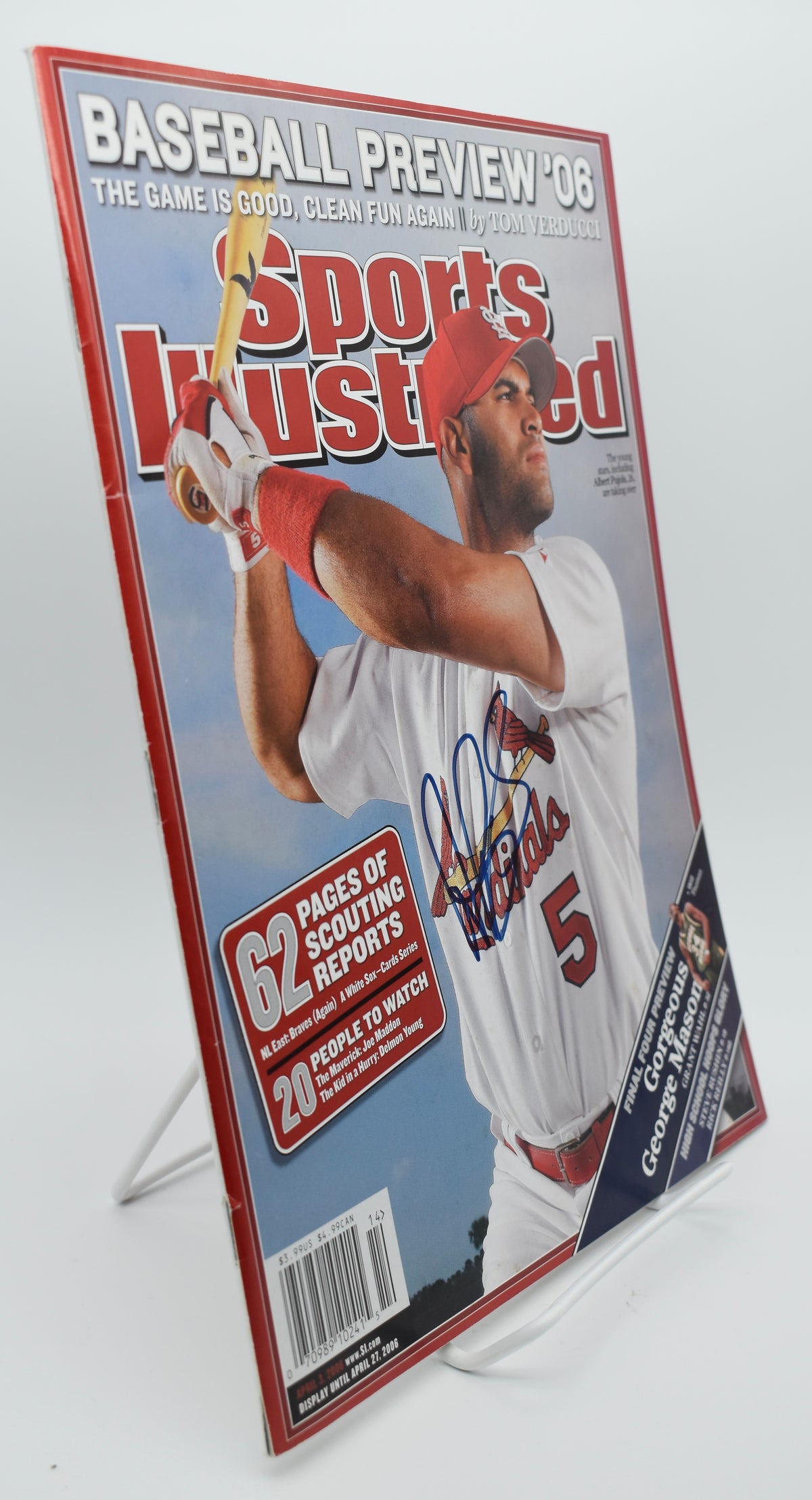 Albert Pujols Signed 2006 Sports Illustrated Newsstand No Label JSA 212999