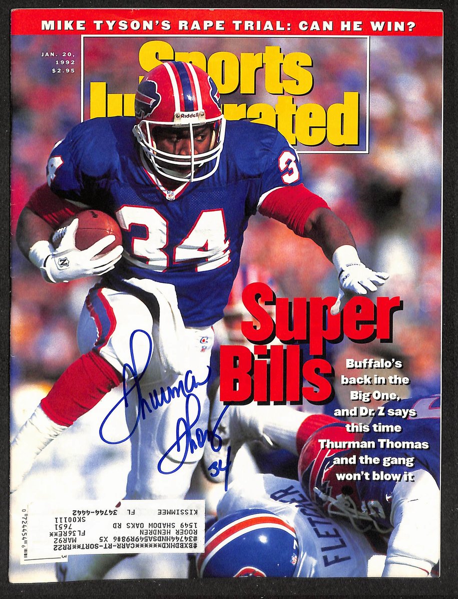Thurman Thomas HOF Signed/Autographed 1992 Sports Illustrated Bills JSA 213004