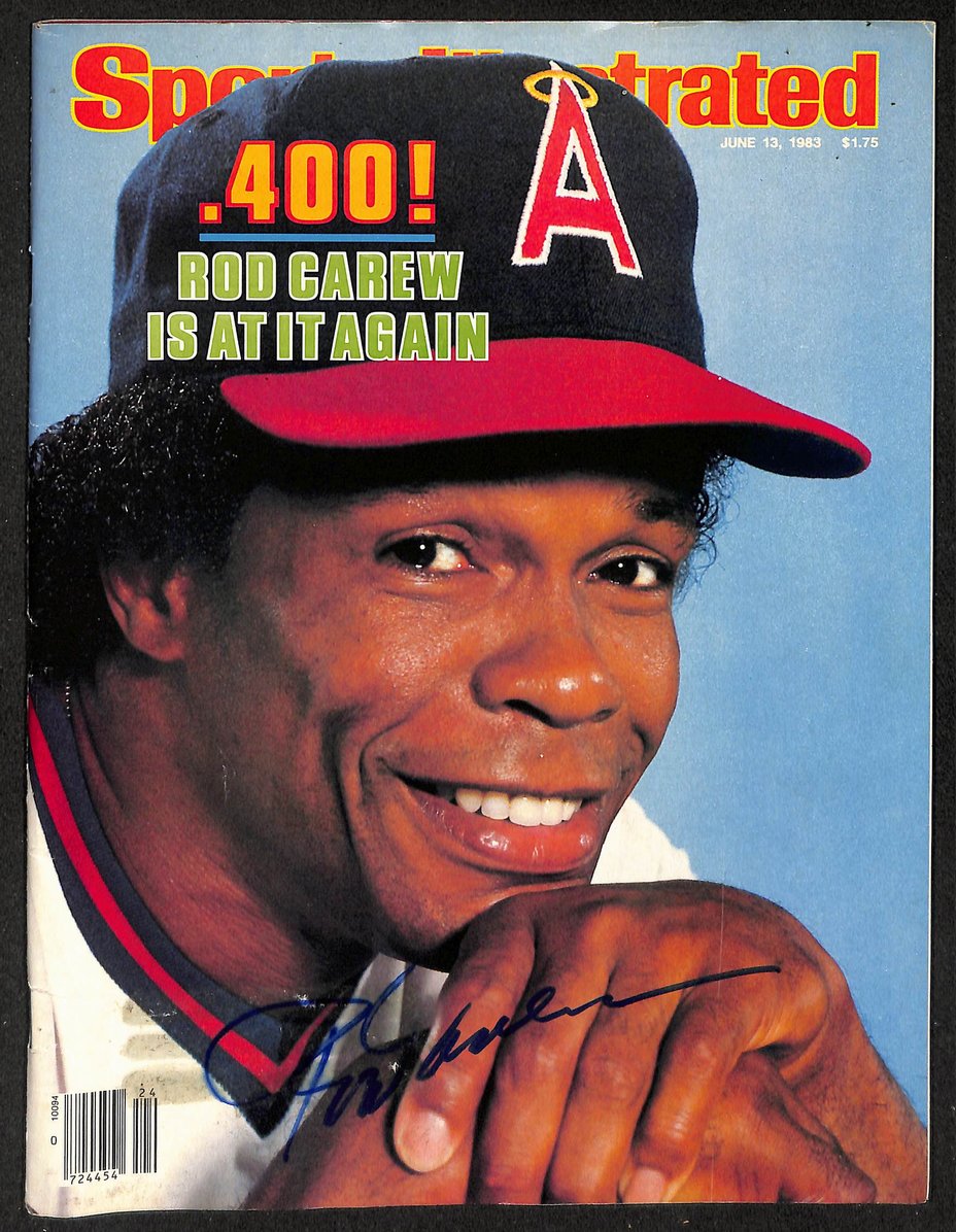 Rod Carew HOF Signed 1983 Sports Illustrated Label Removed Angels JSA 213006