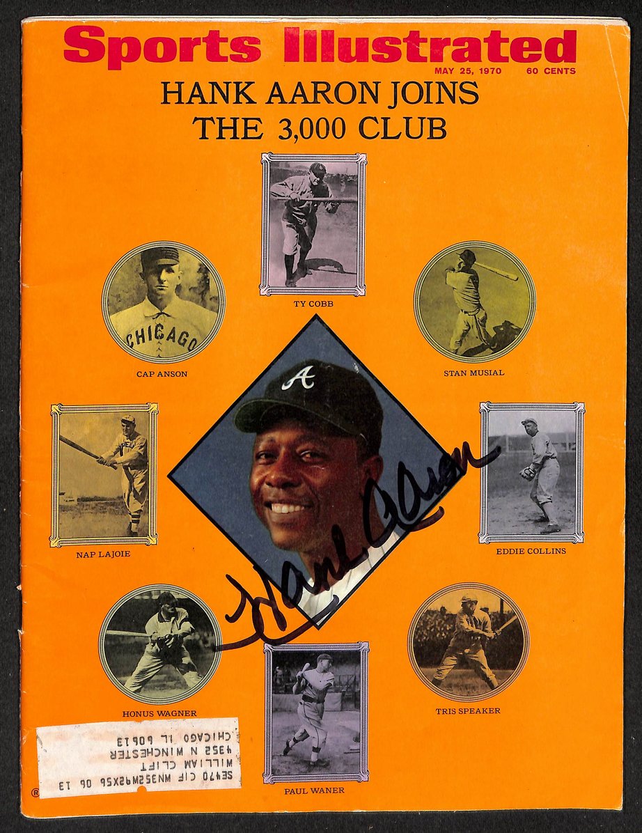 Hank Aaron HOF Signed/Autographed 1970 Sports Illustrated Braves JSA 213008