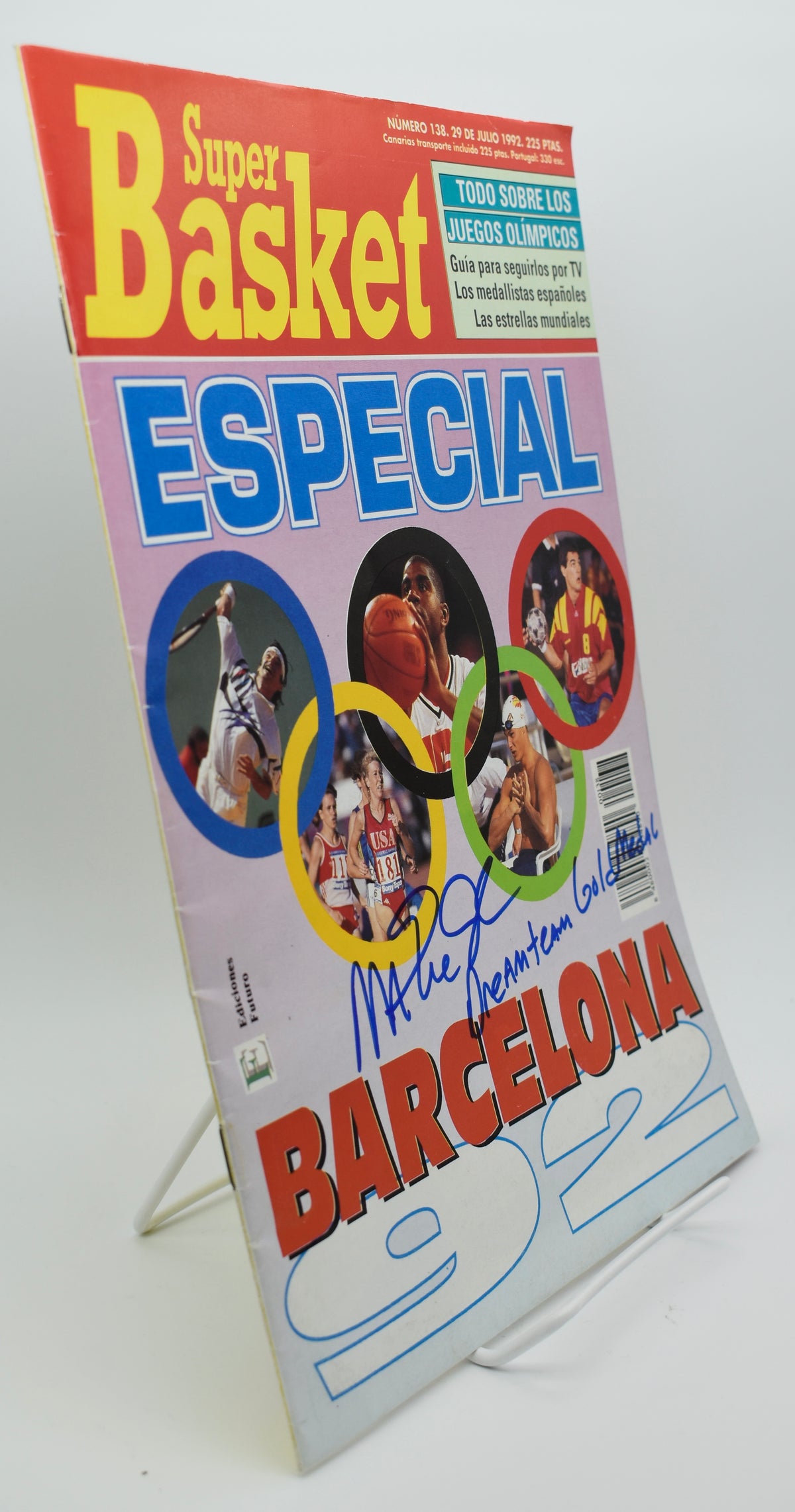 Magic Johnson HOF Signed 1992 Super Basket Magazine Dream Team Rare JSA 213013