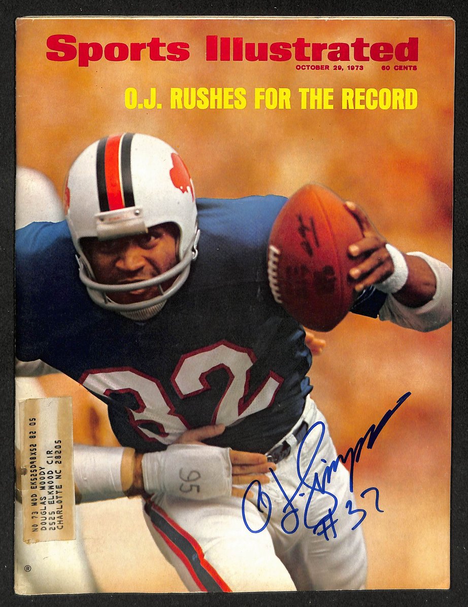 O.J. Simpson HOF Signed/Autographed 1973 Sports Illustrated Bills JSA 213016