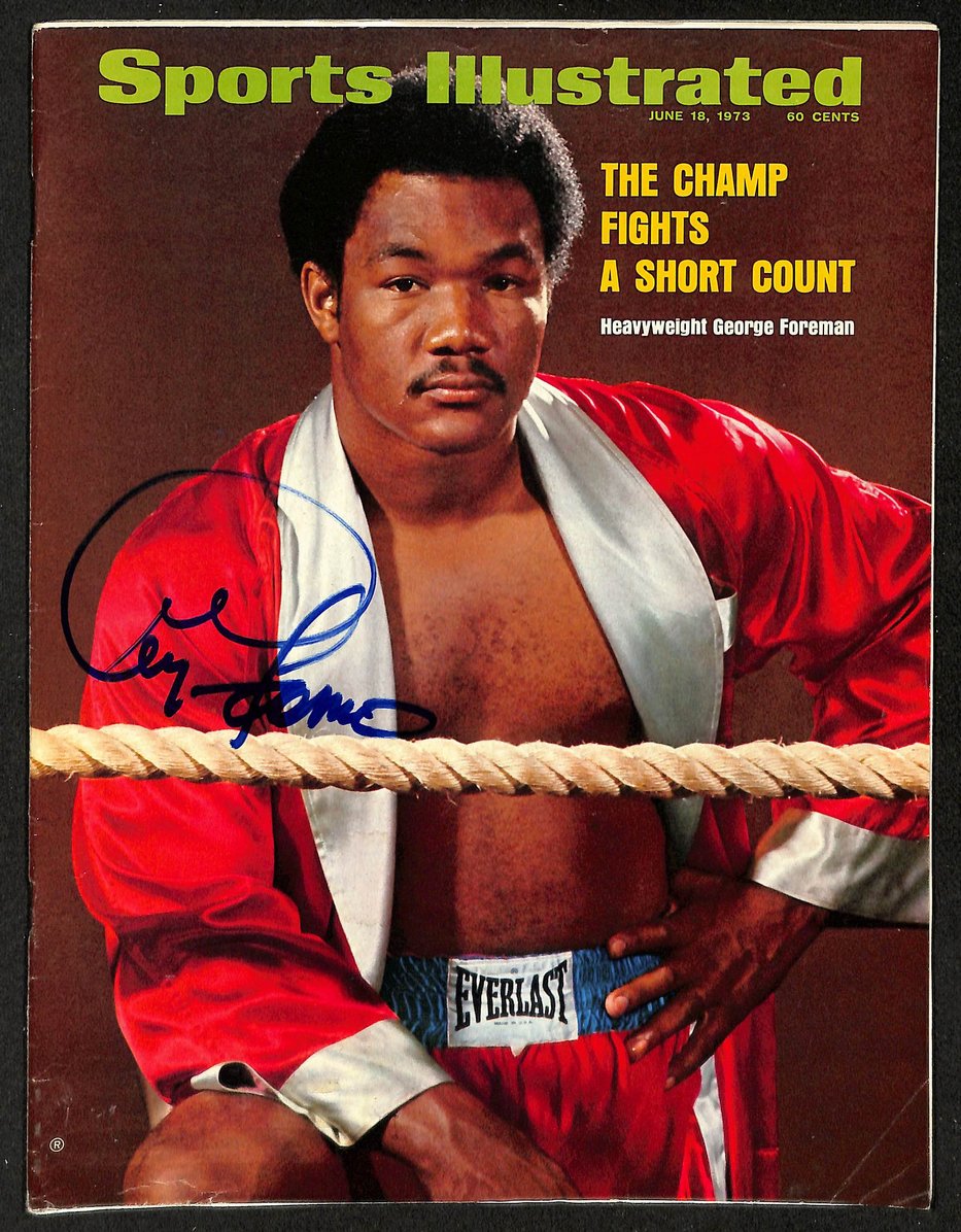 George Foreman Signed 1973 Sports Illustrated Label Removed JSA 213017