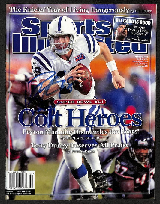 Peyton Manning HOF Signed 2007 Sports Illustrated Newsstand No Label JSA 213022