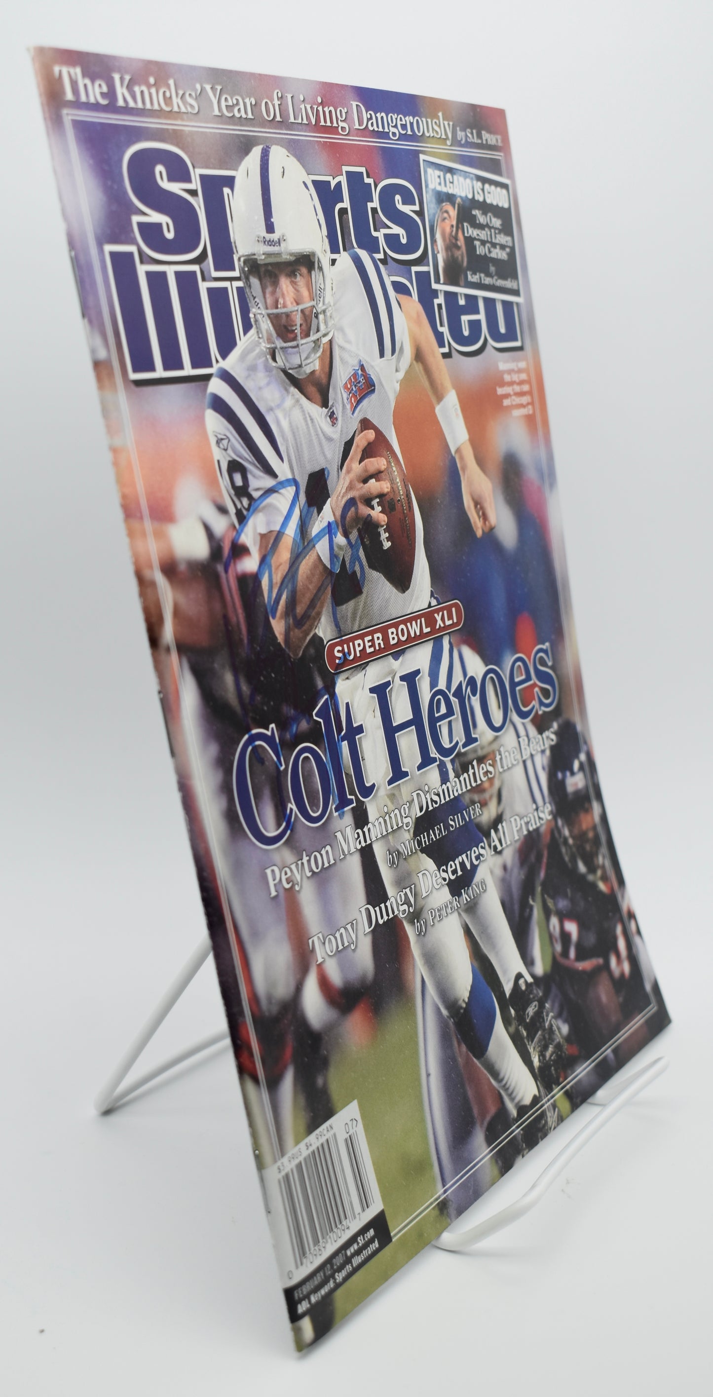 Peyton Manning HOF Signed 2007 Sports Illustrated Newsstand No Label JSA 213022