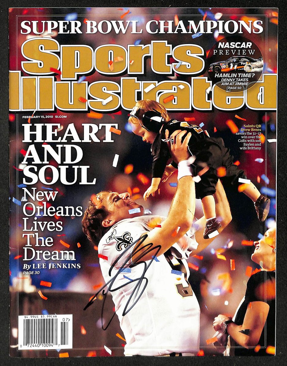 Drew Brees HOF Signed 2010 Sports Illustrated Newsstand No Label JSA 213026