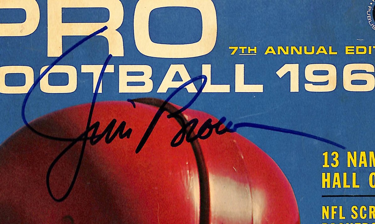 Jim Brown HOF Signed/Autographed 1962 Petersons Pro Football Magazine JSA 212992