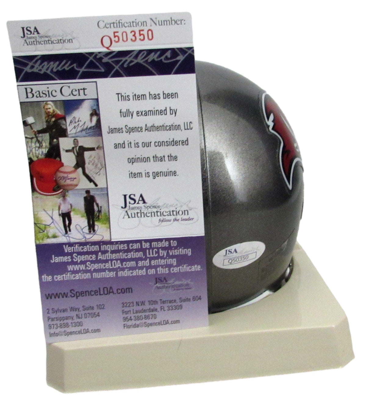 Warren Sapp HOF Signed/Autographed Buccaneers Mini Football Helmet JSA 213365