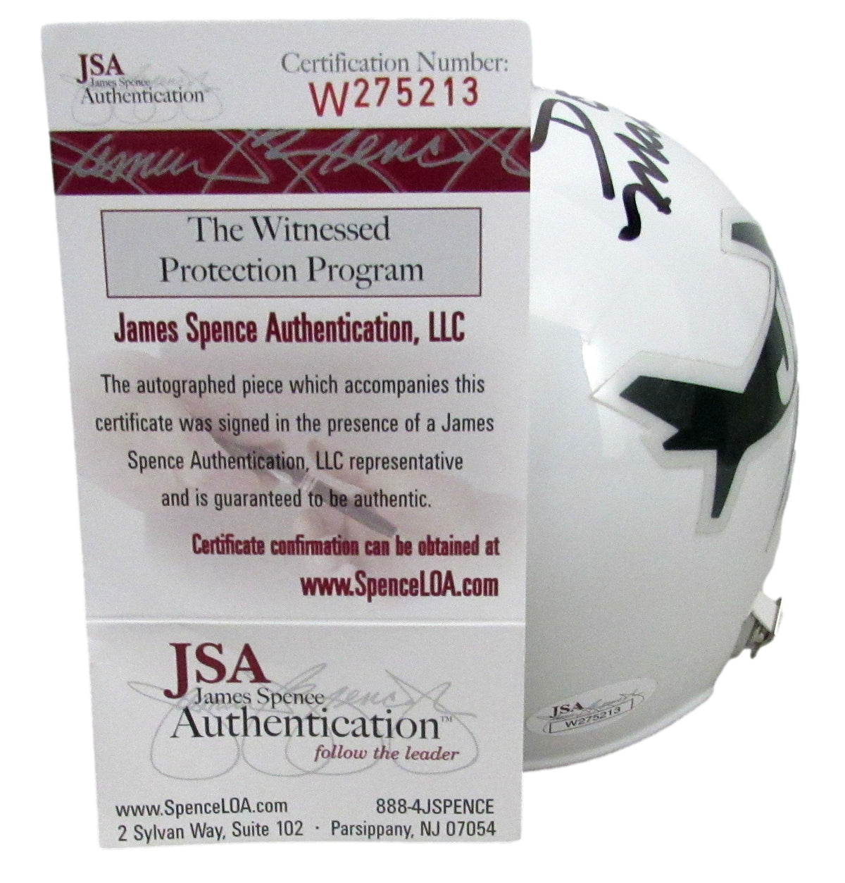 Don Maynard HOF Signed/Inscribed New York Jets Mini Football Helmet JSA 213370