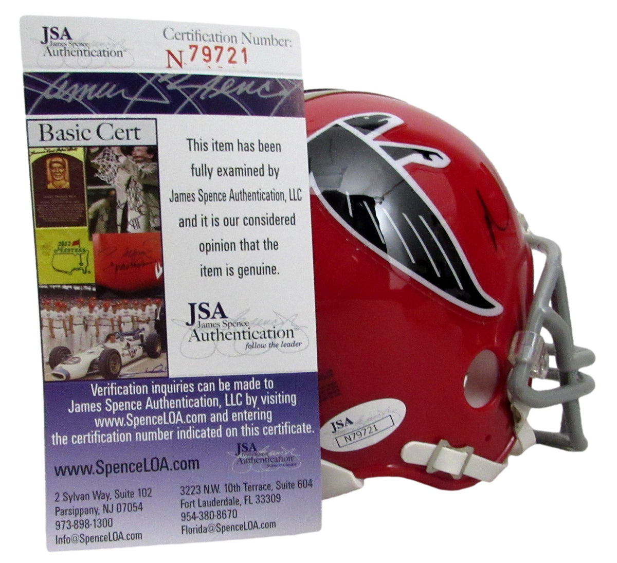 Matt Ryan Signed/Autographed Falcons Red Mini Football Helmet JSA 213374