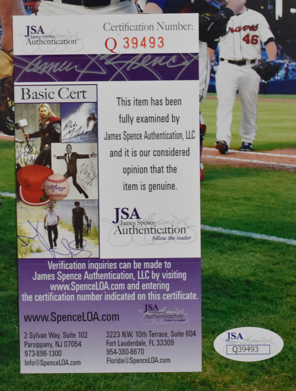 Chipper Jones HOF Signed/Autographed 11x14 Photo Braves JSA 213061