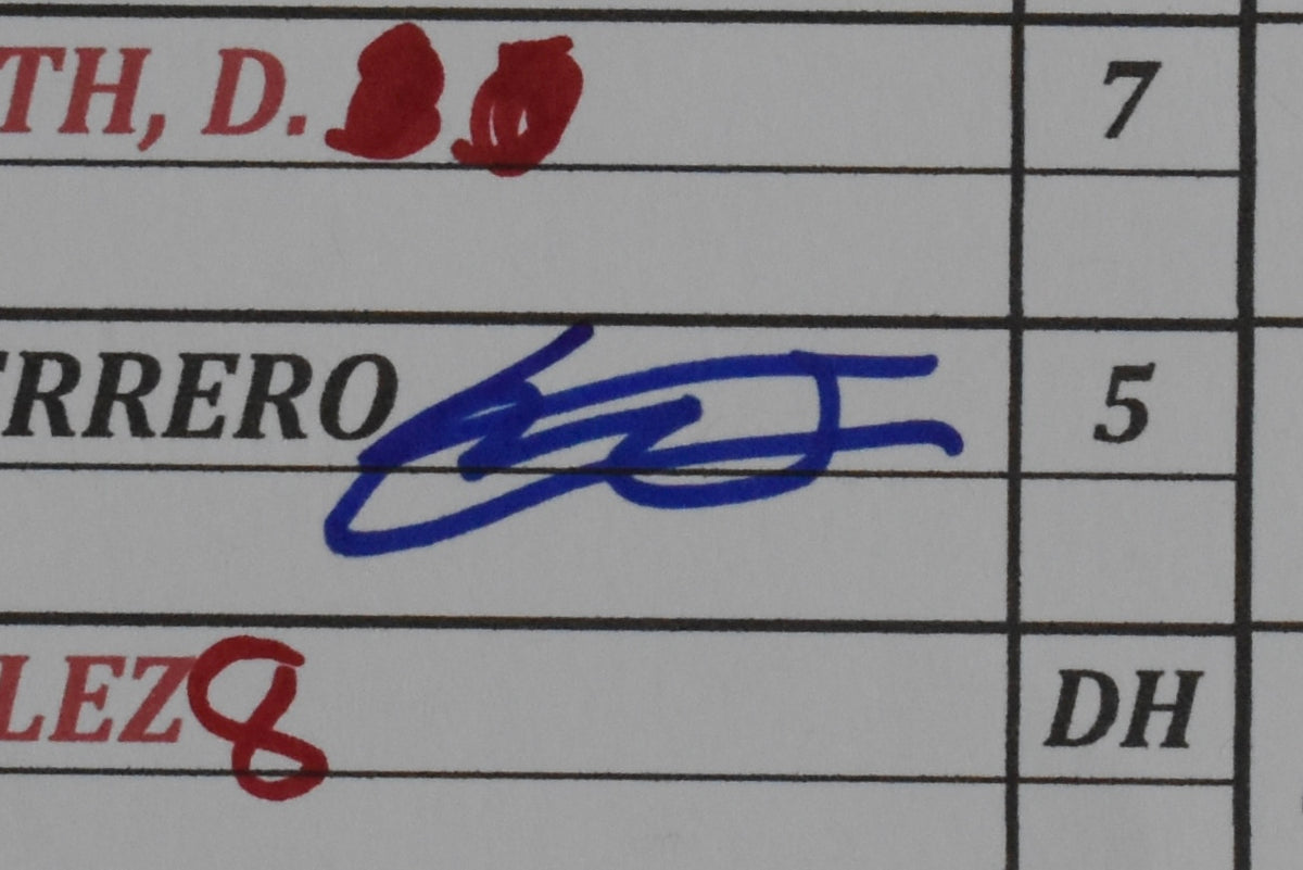 Vladimir Guerrero Jr. Signed 8x5x14 Lineup Card Buffalo Bisons JSA 213615