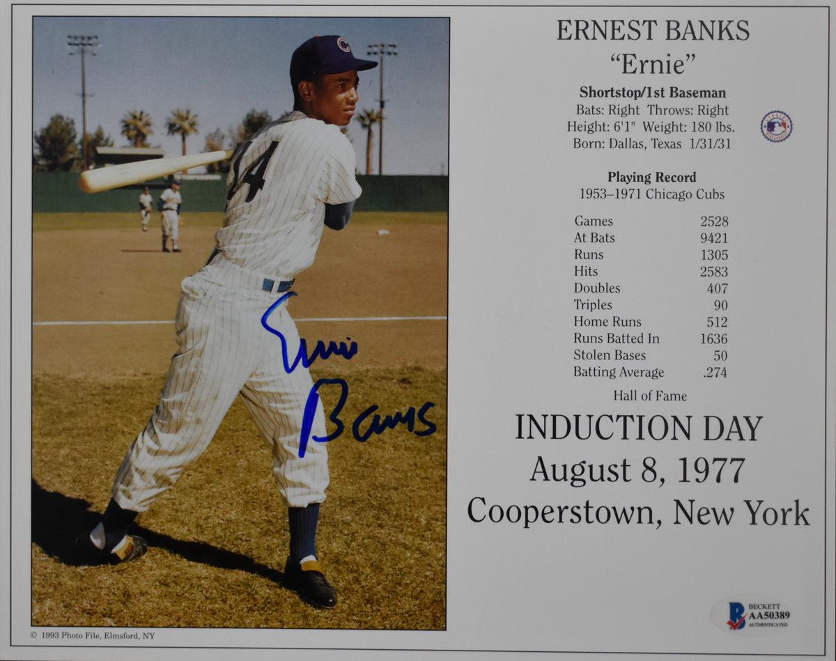 Ernie Banks HOF Signed/Autographed 8x10 Photo Cubs BAS 213622