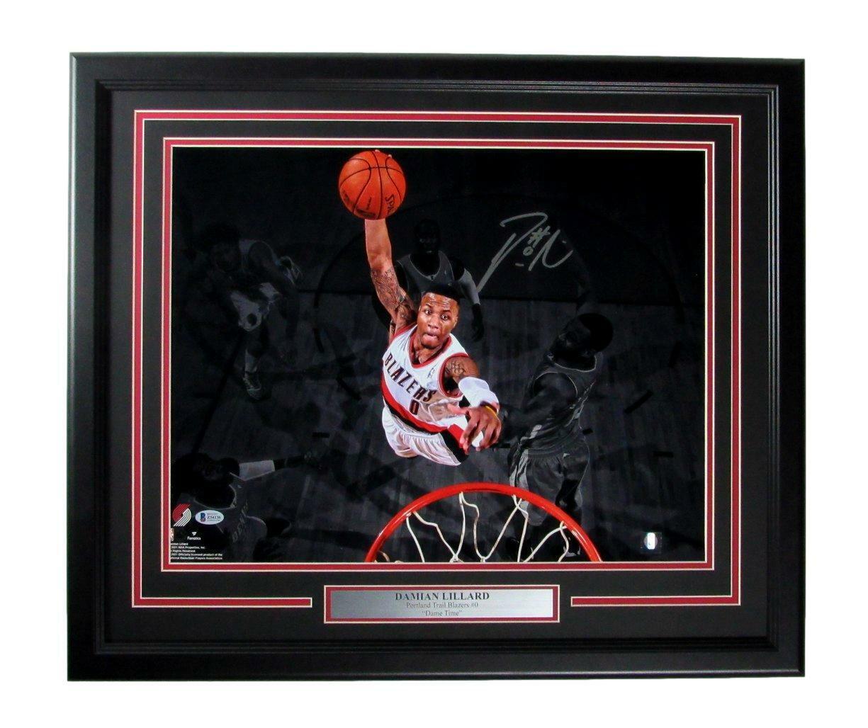 Damian Lillard Trail Blazers Signed/Auto 16x20 Photo Framed Beckett 164301