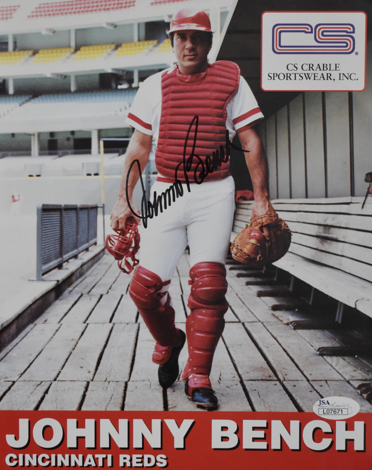 Johnny Bench HOF Signed/Autographed 8x10 Photo Reds JSA 213628