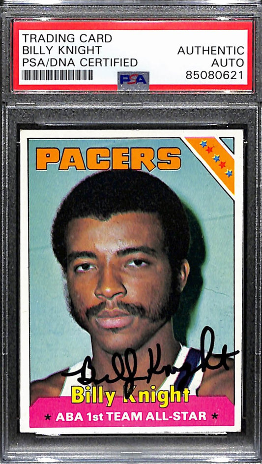 Billy Knight Autographed 1975-76 Topps Card #228 Pacers PSA/DNA 184821