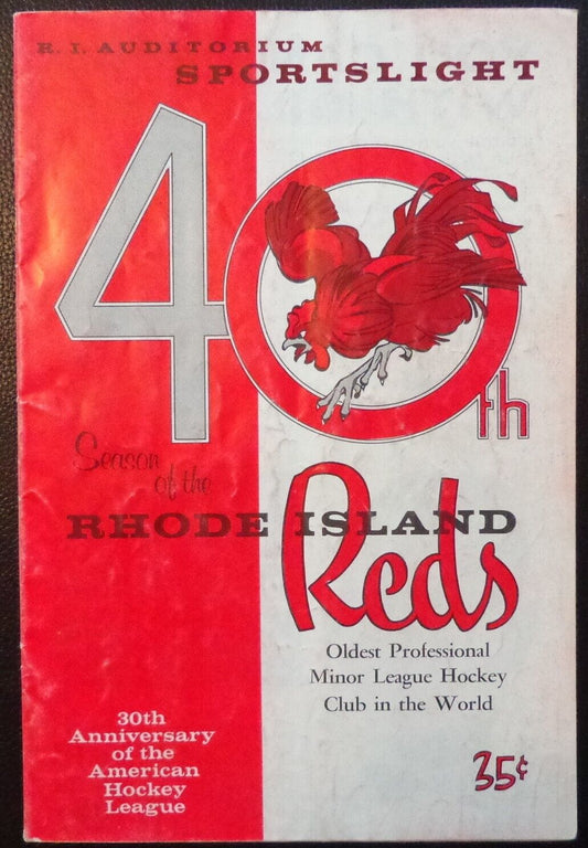 Vintage 1965-66 Rhode Island Reds Official ScoreCard Program Minor League Hockey