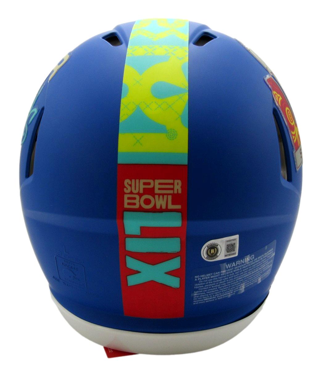 DeVonta Smith Eagles Signed Full Size SB LIX Logo Authentic Helmet Beckett 13380