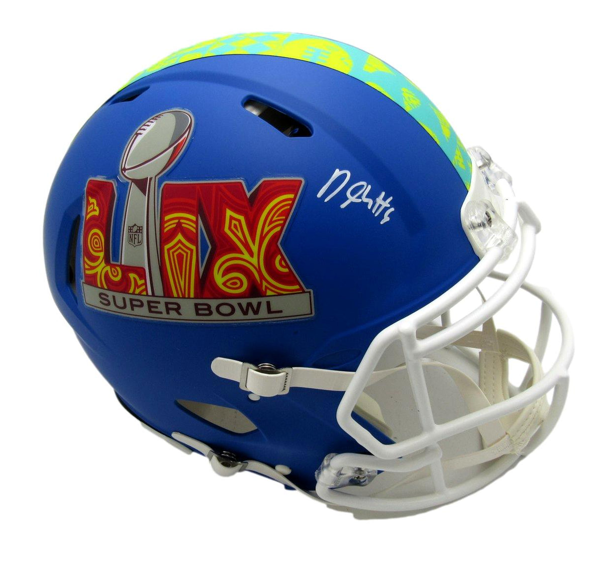 DeVonta Smith Eagles Signed Full Size SB LIX Logo Authentic Helmet Beckett 13380