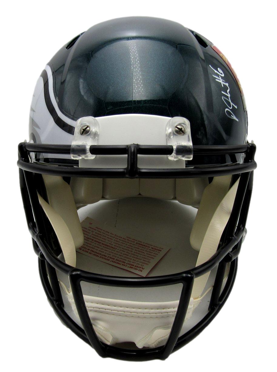 DeVonta Smith Eagles Signed Full Size SB LIX Logo Authentic Helmet Beckett 13381